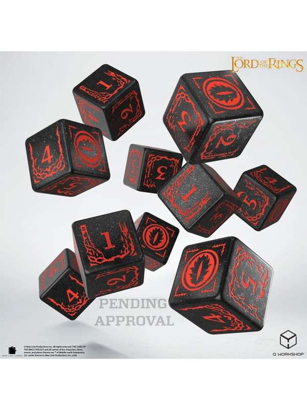 Set de Dados D6 Mordor (10 Unidades) - The Lord of the Ring - Q Workshop