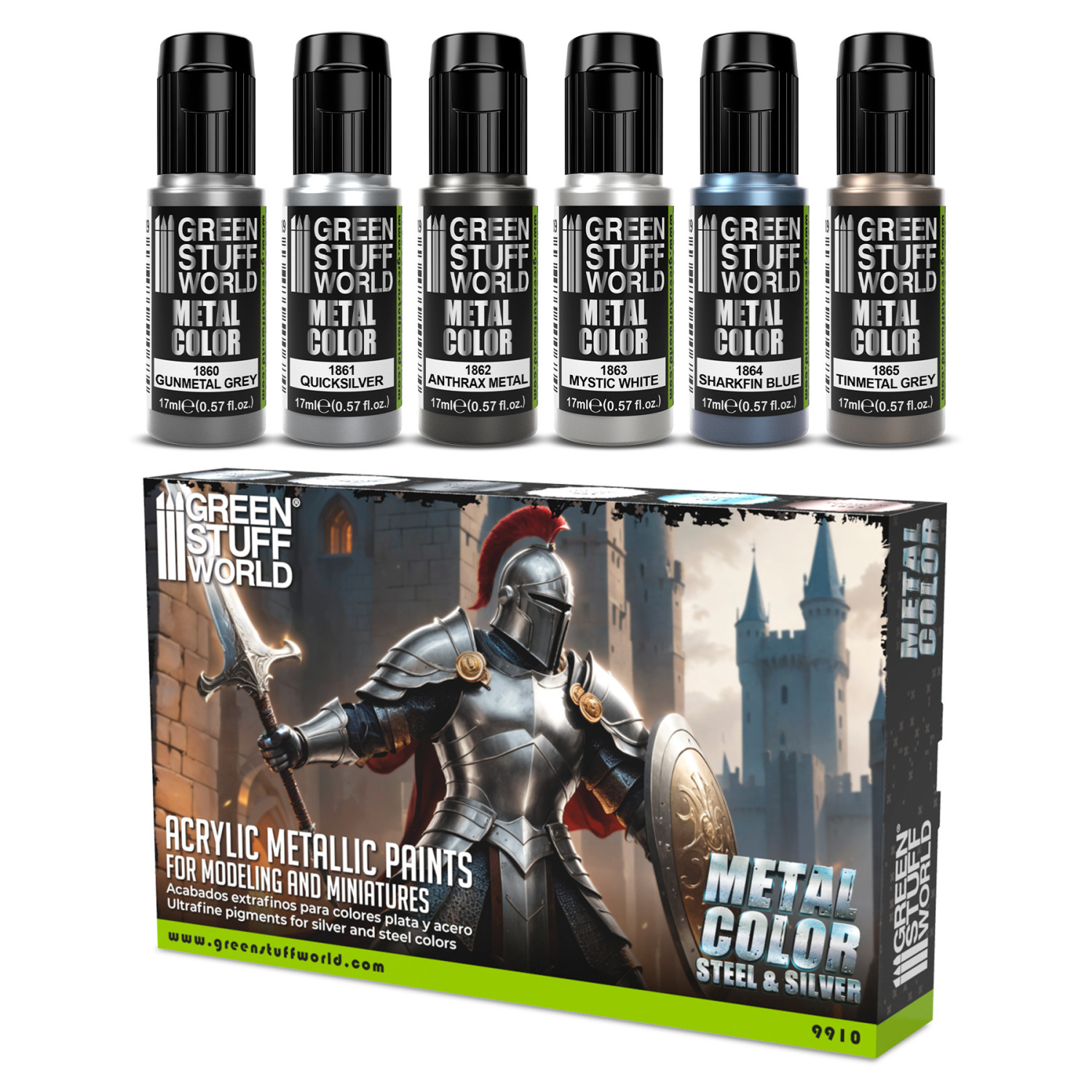 Set Pinturas Metalicas - Plata