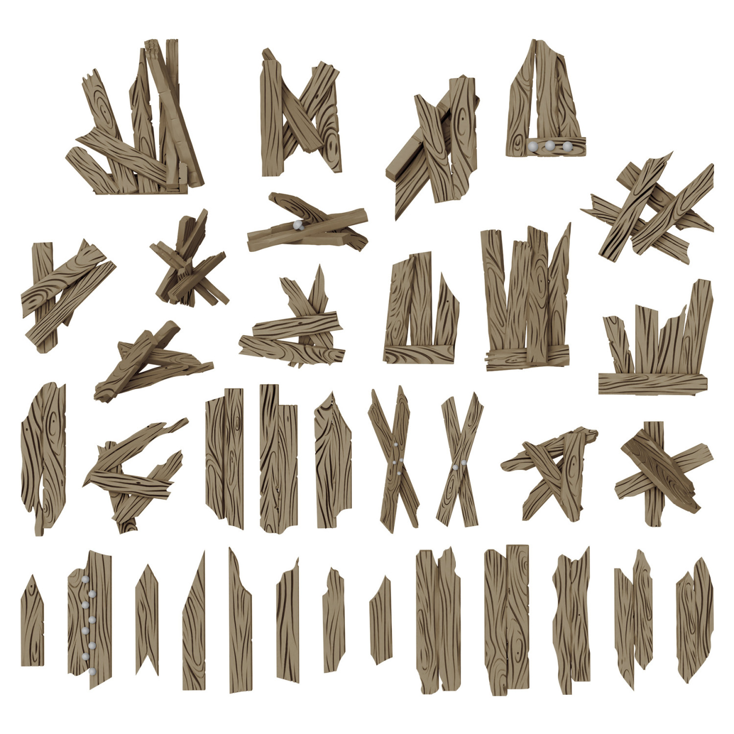Tablones de madera rotos 1:48�?"1:35