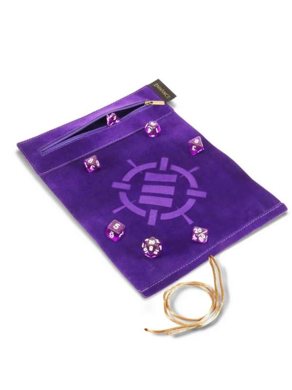 Tapete “Roll on a Scroll” con 7 Dados Acrílicos (Morado) - Enhance Gaming