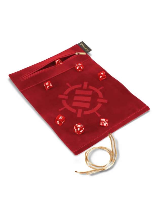 Tapete “Roll on a Scroll con 7 Dados Acrílicos (Rojo) - Enhance Gaming