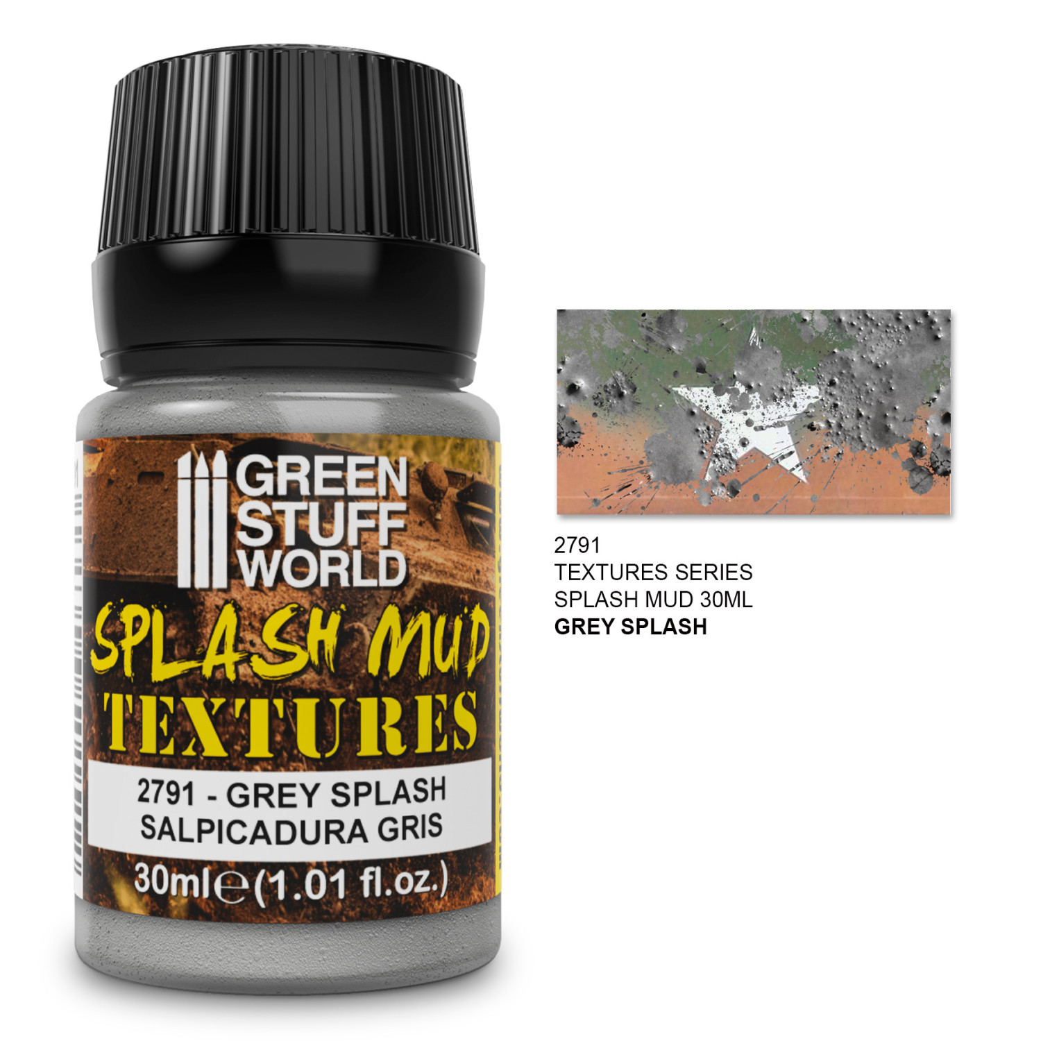 Textura de barro salpicado - GRIS 30ml