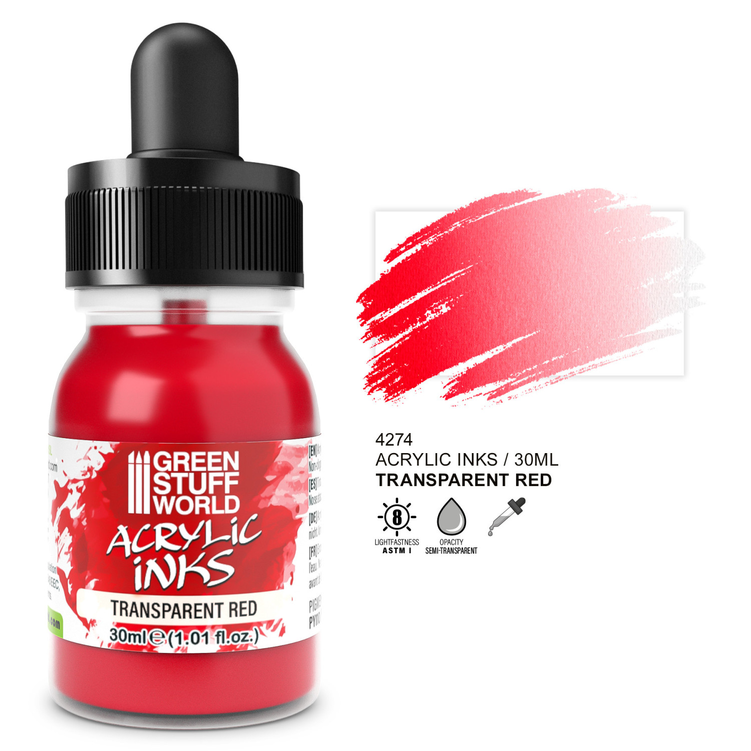 Tinta Acrilica Transparente - Rojo