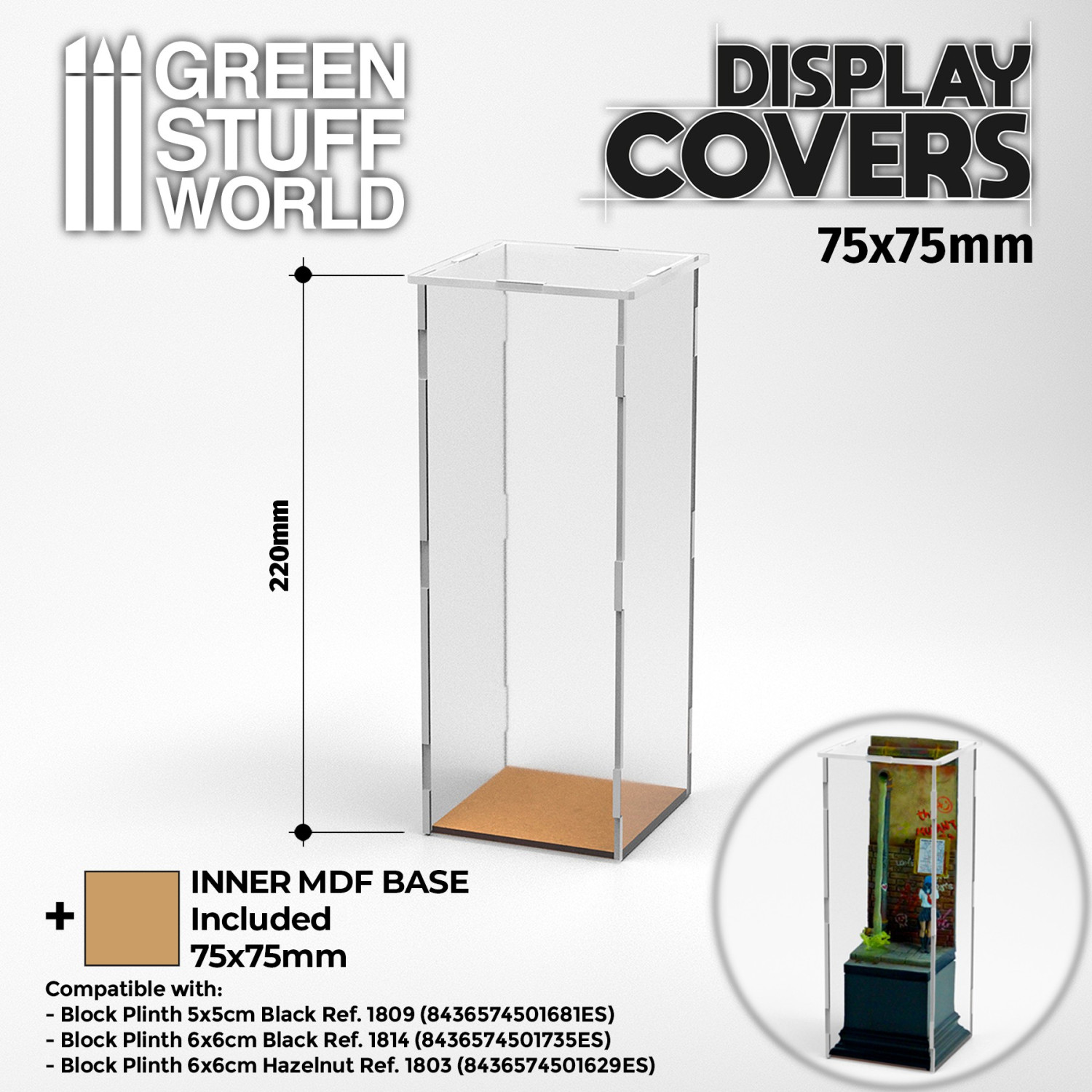 Vitrina modelismo 75x75mm