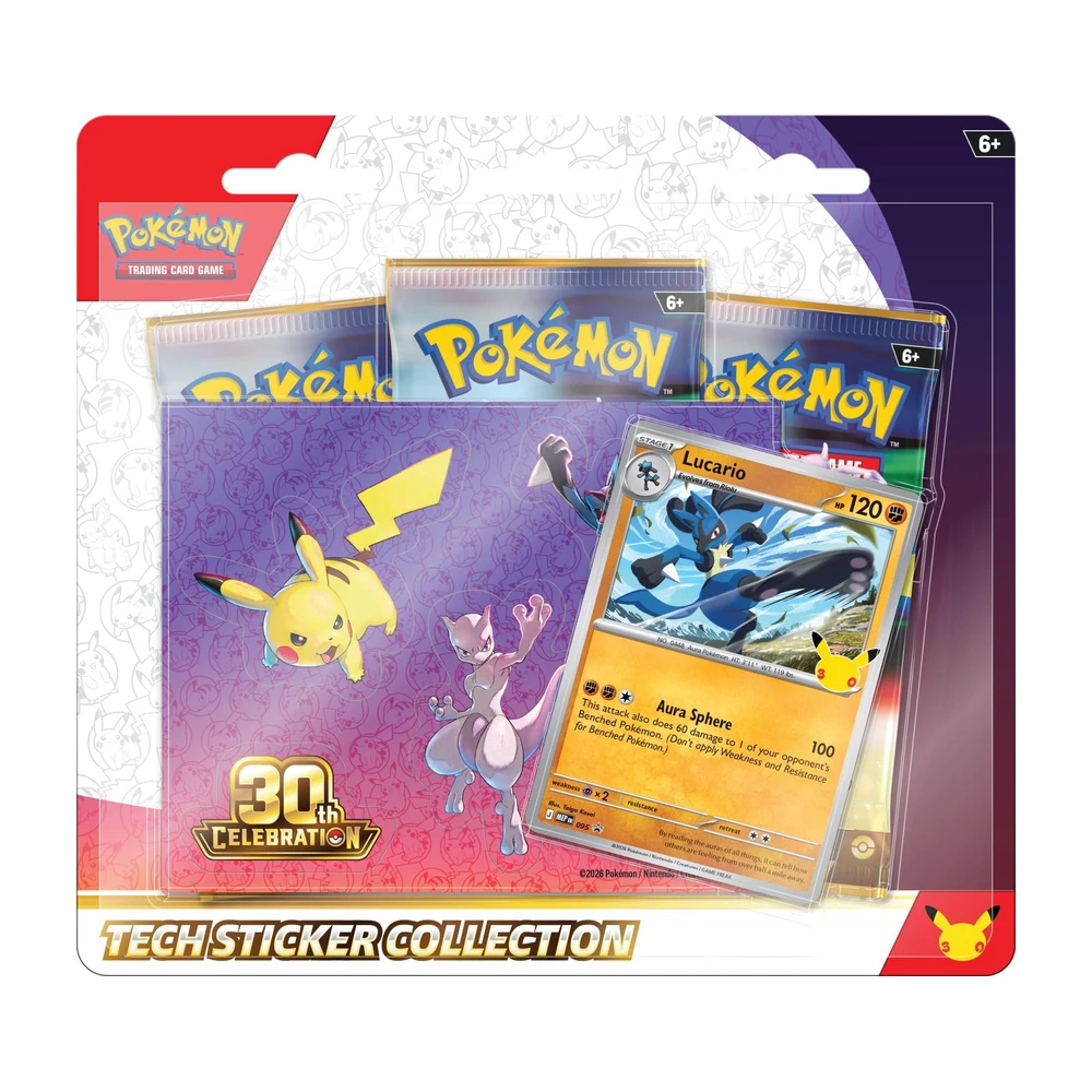 Colección con pegatinas especiales de Celebración 30.º Aniversario de JCC Pokémon Lucario (RESERVA ASEGURADA AL 100%)