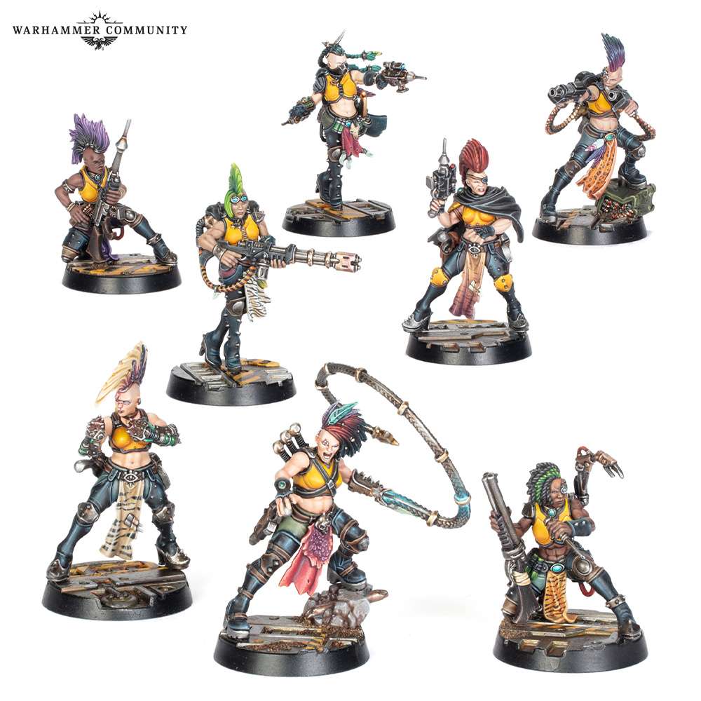 Especialistas Escher Blades of the Matriarch con lanzaquímicos y pistolas de agujas