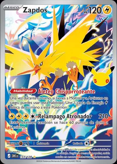 Carta de Zapdos de Celebración 30.º Aniversario