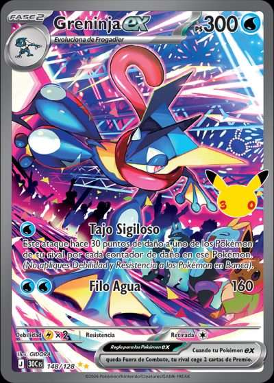 Carta de Greninja ex de Celebración 30.º Aniversario